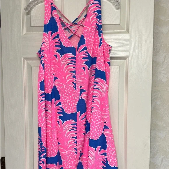 Lilly Pulitzer Pink and Blue Pineapple Dress - Picture 3 of 4